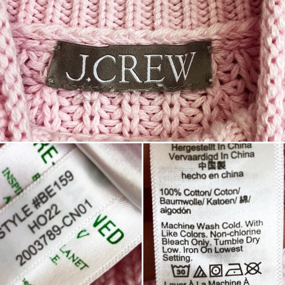 BOGO! J. Crew Cotton Rollneck Sweater Chunky Knit Ballet Pink Size Small - Picture 8 of 9